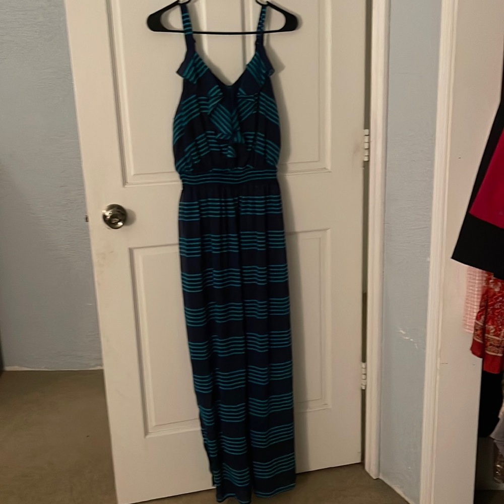Navy blue summer maxi dress